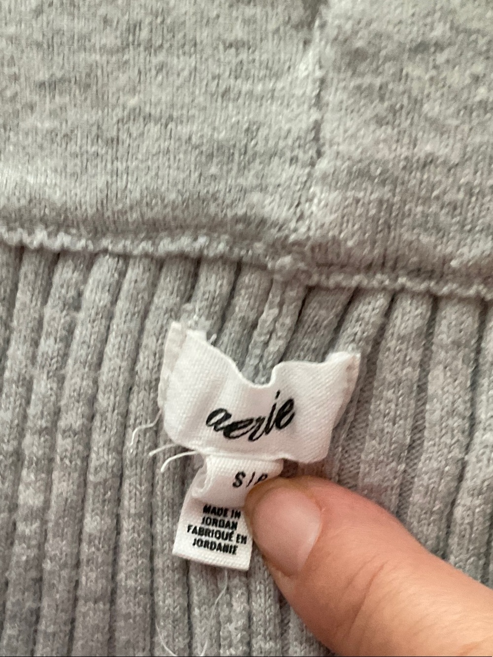 aerie Ribbed Wide-Leg Knit Pants in Gray - Picture 9 of 13